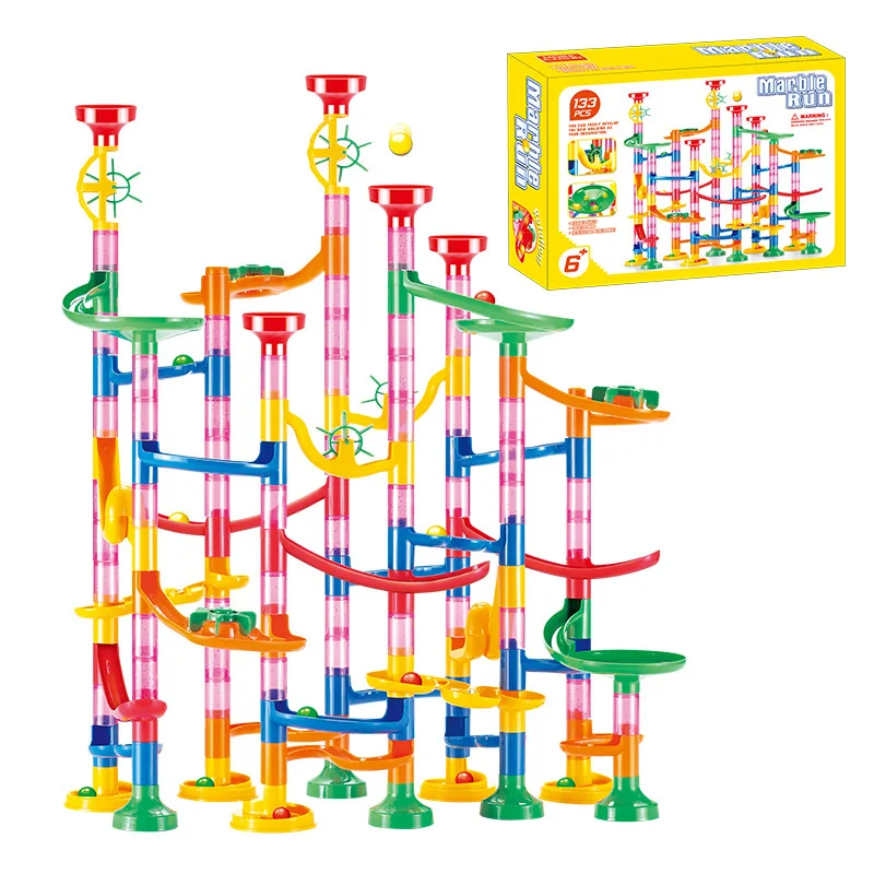 Marble Run Set - 50-142-teiliges 3D-Kugellabyrinth-Spielzeug DIY Murmelbahn-Set Weihnachtsgeschenk Murmelbahn-Rennstrecke