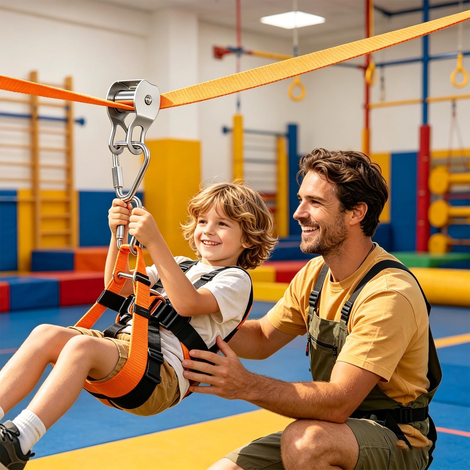 Kids Zip Toys - Seilrutsche für Kinder: Balancespaß-Spielzeug, Outdoor-Spielset, Slacklines