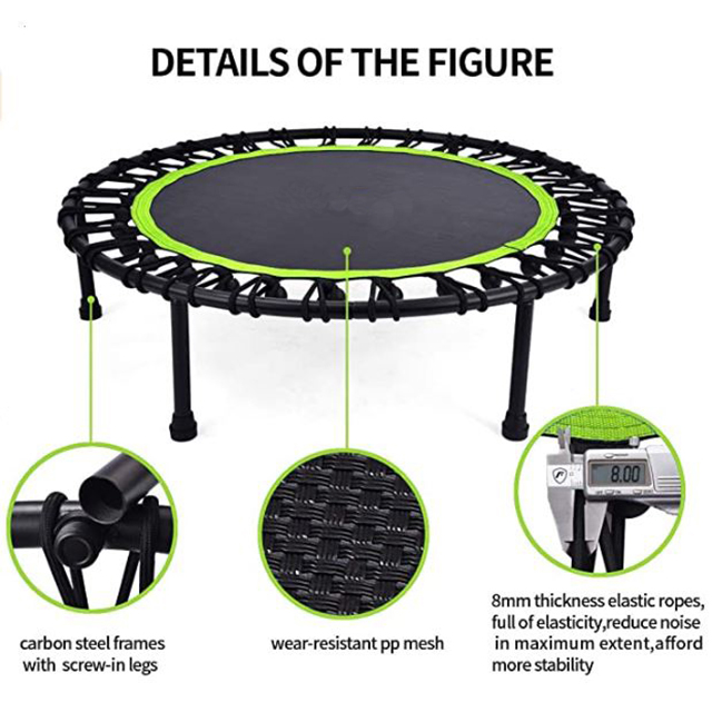 Trampoline Mini Indoor - Faltbares Indoor-Bungee-Trampolin, 40 Zoll, Mini-Fitness-Trampolin, Rebounder-Trampolin