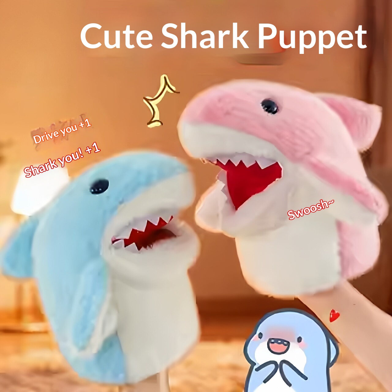 Kids Toys Young - Hai-Handpuppe Plüsch-Hai-Armtuchpuppe Lustiges Interaktives Stofftier Kindergeburtstagsgeschenk