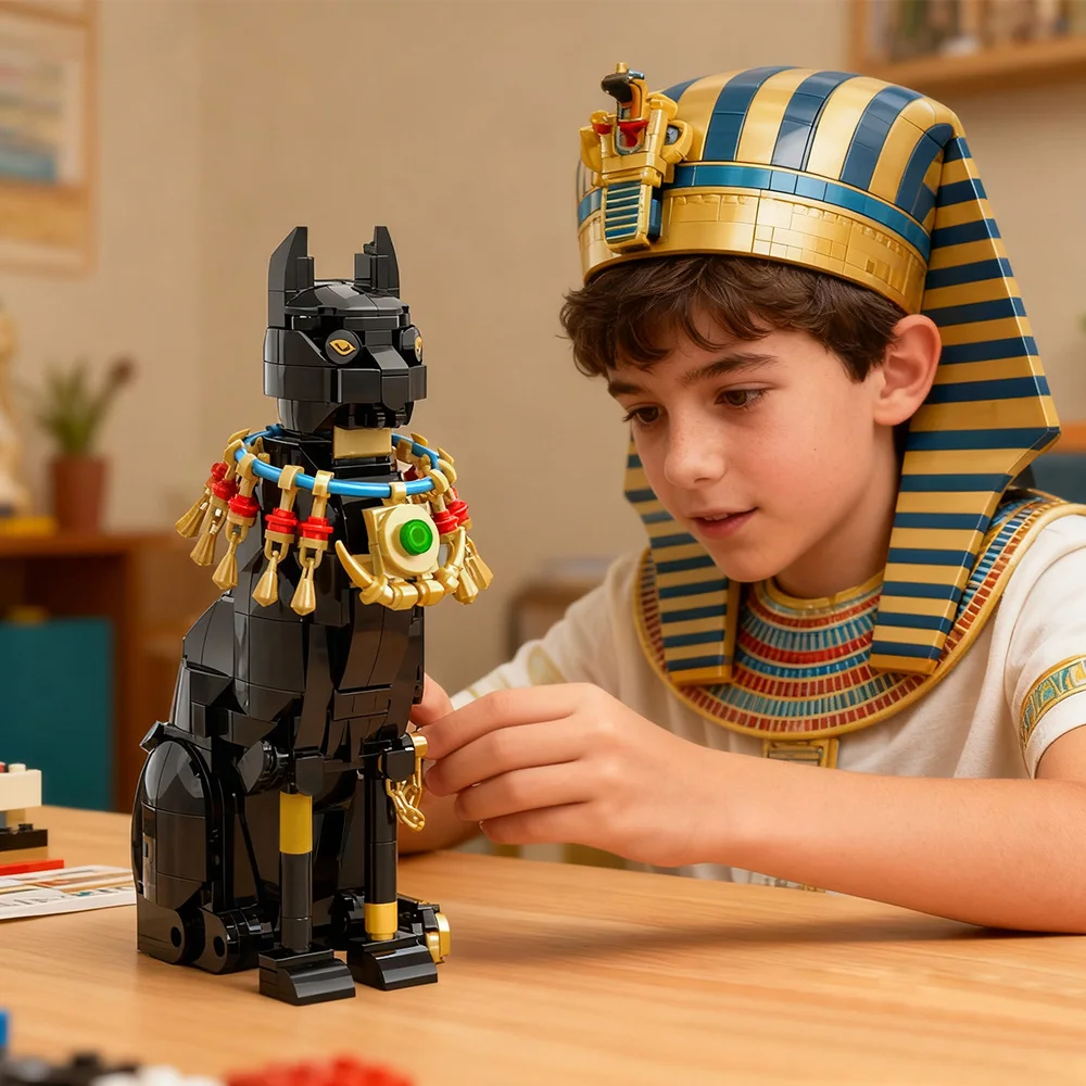 Kids Toys Egypt - Gobricks MOC Ägyptische Katze Bausteine Modell