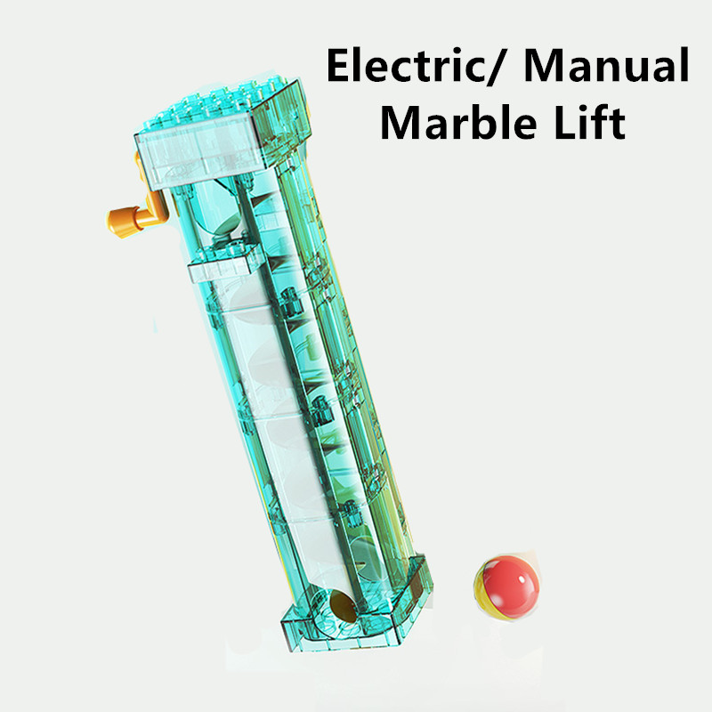 Marble Run Set - Fancytree Elektrischer manueller Aufzug, Marmor-Race-Run-Lift-Motor, spiralförmiger