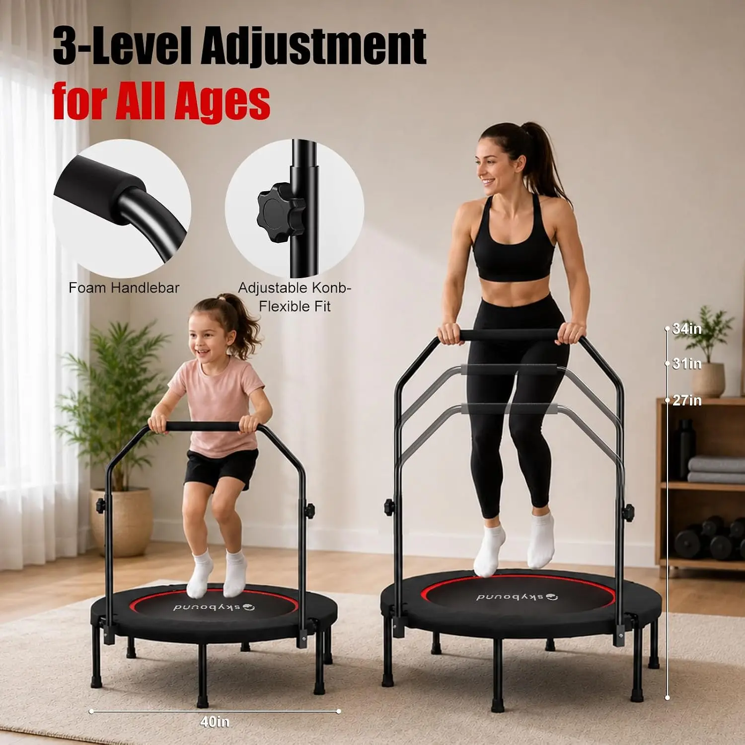 Rebounder-Trampolin für Erwach – Trampoline Mini Indoor Bewertung und Preis